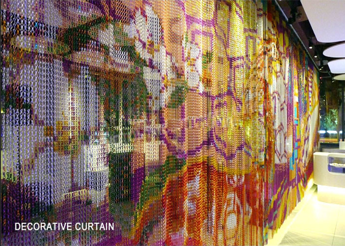 Patterned Heavy Metal Chain Link Curtains For Exhibition Hall Screens