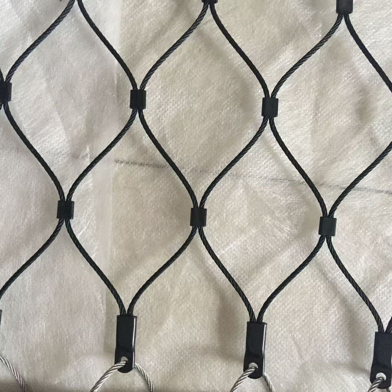 X-Type Infill Rope Mesh Balustrade Protective Net Black Oxide Wire Rope Mesh