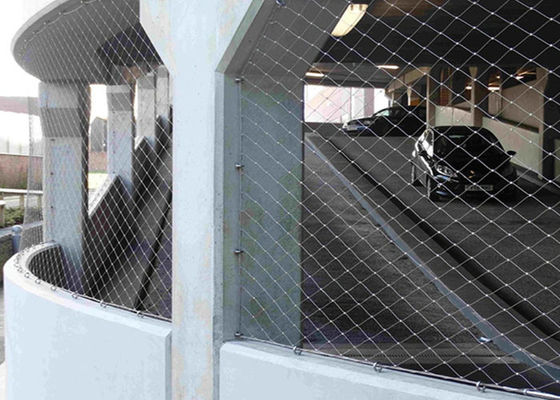 Reticolato ad alta resistenza del cavo di acciaio inossidabile di flessibilità per architettonico con il puntale 3,0 foro della corda 80*80 millimetri di millimetro