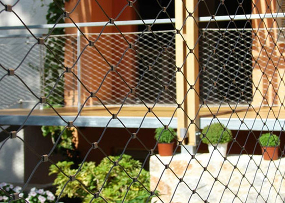 Maglia flessibile su misura del cavo metallico di acciaio inossidabile della balaustra per il balcone con il foro di millimetro 50*50 millimetro del puntale 2,0