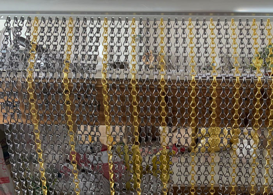 Una mostra di alluminio Hall Decorative di 1,5 di millimetro del cavo del collegamento a catena dello schermo architetti della tenda