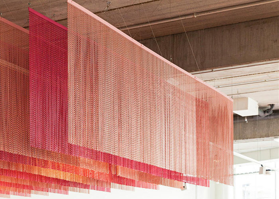 Alluminio personalizzato della decorazione di colori multipli anodizzato tenda dello schermo del collegamento a catena da 1,9 mm