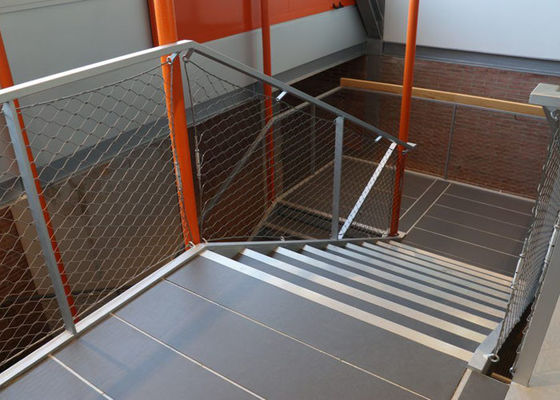 Rete in corda di acciaio inossidabile per scale anticorrosione foro 50 x 50 mm