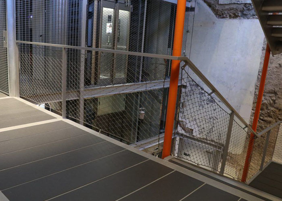 Cavo di acciaio inossidabile della scala di anticorrosivo che cattura con la rete il foro di 50mm x di 50