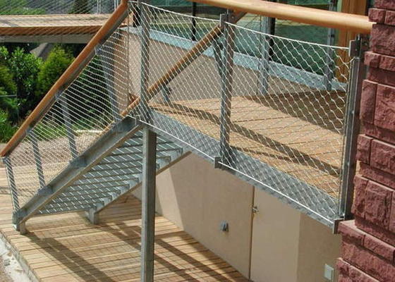 Corda piena Mesh For Staircase del cavo di acciaio inossidabile della balaustra foro di 50mm x di 50