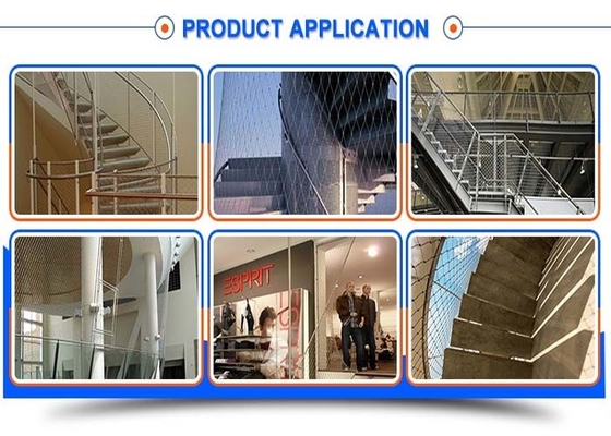 Recinto personalizzabile di Mesh Rope Netting For Staircase del cavo della balaustra del cavo di 2.5mm