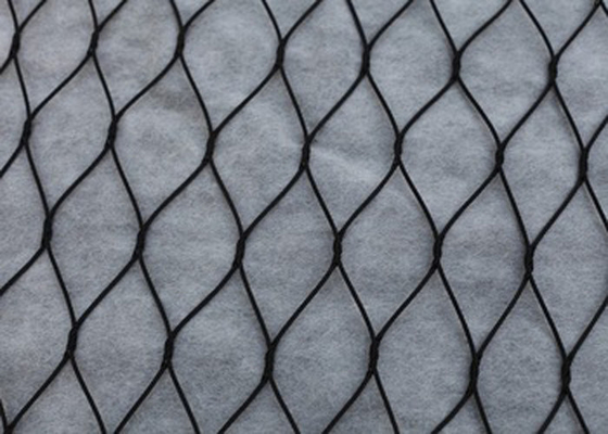 Zoo Recinto 316 Ferrule in acciaio inossidabile Rope Mesh Tessuto Nero Flessibile 1.5mm