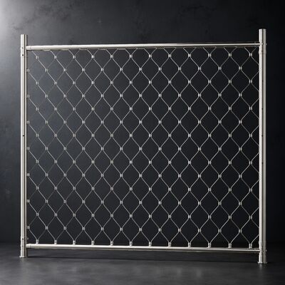 Riempimento balaustra cavo 80x80mm maglia fune con ghiere per scala